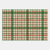 Feuille De Papier Cadeau Motif classique d'aquarelle rouge vert (Devant)