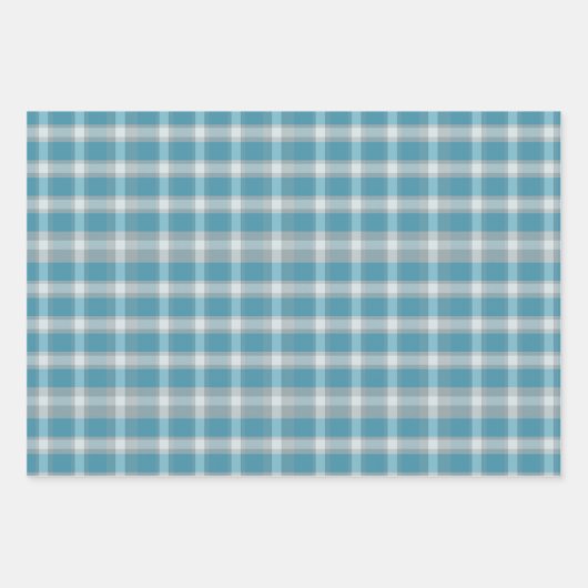 Feuille De Papier Cadeau Motif Classique Retro Bleu Et Gris (Devant 3)