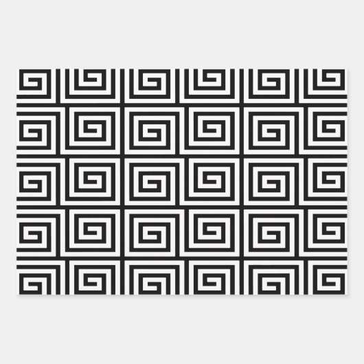 Feuille De Papier Cadeau Motif clé grec (Devant 3)