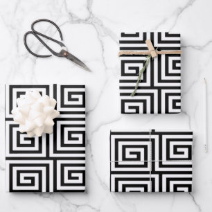 Feuille De Papier Cadeau Motif clé grec