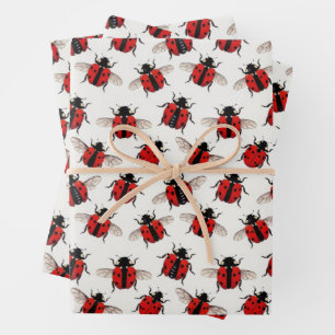 Feuille De Papier Cadeau Motif coccinelle