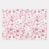 Feuille De Papier Cadeau Motif Cœurs Mignons Rose (Devant 2)