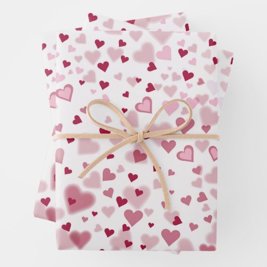 Feuille De Papier Cadeau Motif Cœurs Mignons Rose (En situation)