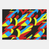 Feuille De Papier Cadeau Motif coloré Abstrait (Devant 3)