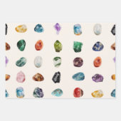 Feuille De Papier Cadeau Motif coloré Aquarelle Gems (Devant)