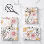 Feuille De Papier Cadeau Motif coloré de l'aquarelle végétale<br><div class="desc">Jardin fleurs colorées papiers d'emballage motifs</div>