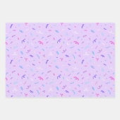 Feuille De Papier Cadeau Motif Confetti violet (Devant 3)