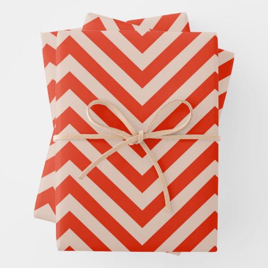 Feuille De Papier Cadeau Motif cool Red Stripe (En situation)