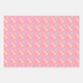 Feuille De Papier Cadeau Motif crayon rose vif - Art amusant à la main (Devant 3)