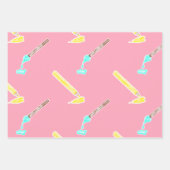 Feuille De Papier Cadeau Motif crayon rose vif - Art amusant à la main (Devant)