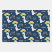 Feuille De Papier Cadeau Motif Cute Dino (Devant 2)