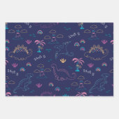 Feuille De Papier Cadeau Motif Cute Dinos (Devant 3)