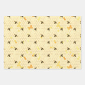 Feuille De Papier Cadeau motif d'abeilles carrelées (Devant 2)