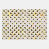Feuille De Papier Cadeau motif d'abeilles carrelées (Devant)