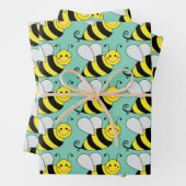 Feuille De Papier Cadeau Motif d'abeilles mignonne (En situation)