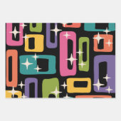 Feuille De Papier Cadeau Motif d'âge atomique Abstrait MCM rétro (Devant 2)