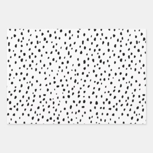 Feuille De Papier Cadeau Motif dalmate (noir/blanc)