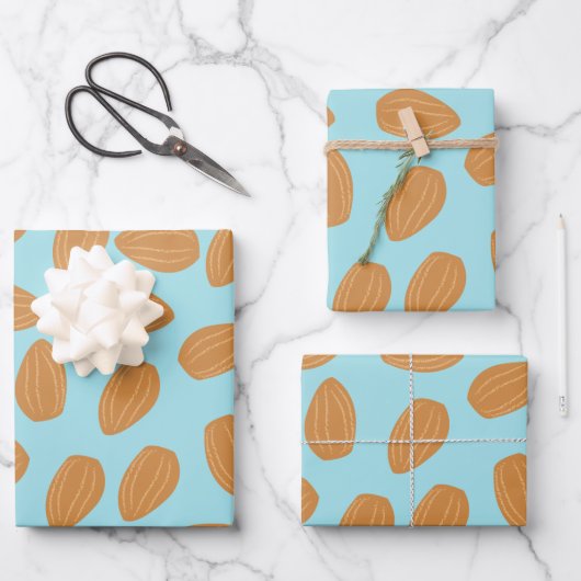 Feuille De Papier Cadeau Motif d'amandes (Recto)