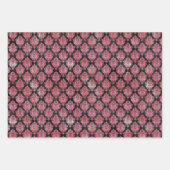 Feuille De Papier Cadeau Motif Damas rose et noir (Devant 2)