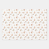 Feuille De Papier Cadeau Motif d'amis animaux de bois mignon (Devant)