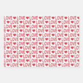 Feuille De Papier Cadeau Motif d'amour en rouge et blanc (Devant 2)