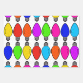 Feuille De Papier Cadeau Motif d'ampoules de Noël (Devant 2)