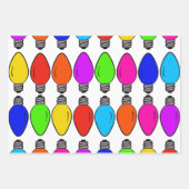 Feuille De Papier Cadeau Motif d'ampoules de Noël (Devant)