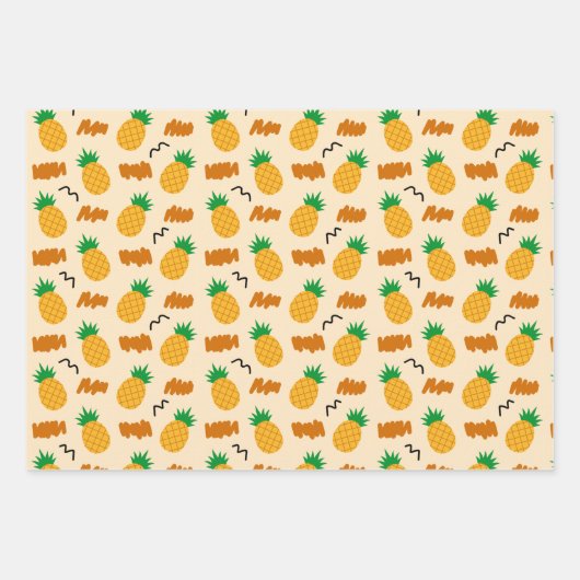 Feuille De Papier Cadeau Motif d'ananas à main cuite (Devant 2)