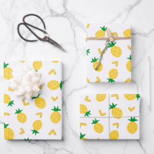 Feuille De Papier Cadeau Motif d'ananas mou et drôle