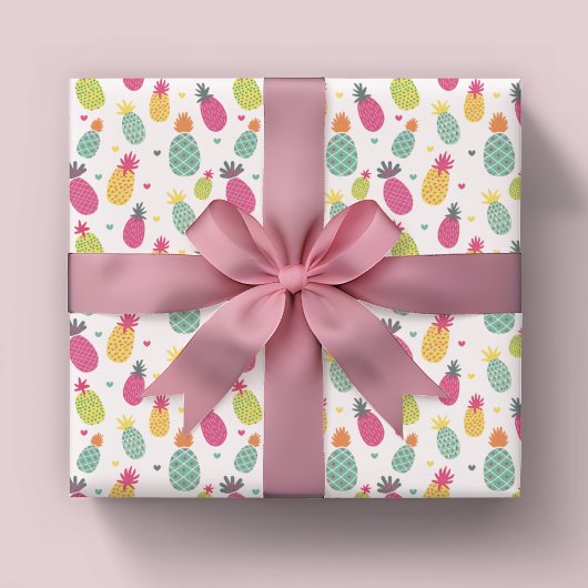Feuille De Papier Cadeau Motif d'ananas tropical