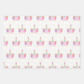 Feuille De Papier Cadeau Motif d'anniversaire de la licorne (Devant 3)