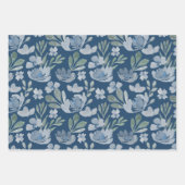 Feuille De Papier Cadeau Motif d'aquarelle bleu rustique et Turquoise (Devant 2)