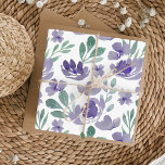 Feuille De Papier Cadeau Motif d'aquarelle chic violet et feuillage<br><div class="desc">C'est un magnifique design original d'aquarelle créé dans notre studio. Les délicates fleurs violettes contrastent avec les éléments verts du feuillage. Idéal pour les mariages,  anniversaires,  anniversaires et plus encore.</div>