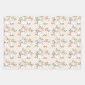 Feuille De Papier Cadeau Motif d'aquarelle Citrouille blanc et or (Devant 2)