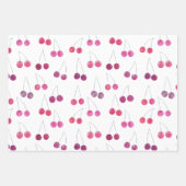 Feuille De Papier Cadeau Motif d'aquarelle de cerises (Devant 2)