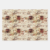 Feuille De Papier Cadeau Motif d'aquarelle du café (Devant 3)