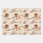 Feuille De Papier Cadeau Motif d'aquarelle du café (Devant)