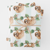 Feuille De Papier Cadeau Motif d'aquarelle mignon accroché à l'envers (En situation)