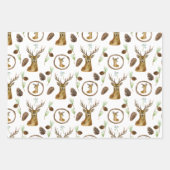 Feuille De Papier Cadeau Motif d'aquarelle moderne blanc Noël mignon (Devant 3)