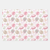 Feuille De Papier Cadeau Motif d'aquarelle rose doux (Devant)