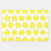 Feuille De Papier Cadeau Motif d'aquarelle solaire jaune (Devant 2)