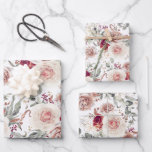 Feuille De Papier Cadeau Motif d'aquarelle végétale de Earthy Shades<br><div class="desc">Tons terreux fleurs papiers motifs</div>