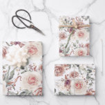 Feuille De Papier Cadeau Motif d'aquarelle végétale de Earthy Shades<br><div class="desc">Tons terreux fleurs papiers motifs</div>