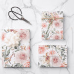 Feuille De Papier Cadeau Motif d'aquarelle végétale rose terre<br><div class="desc">Papiers d'emballage motifs aux fleurs roses douces et terreuses</div>