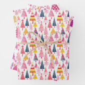 Feuille De Papier Cadeau Motif d'arbre de Noël à bonbons (En situation)