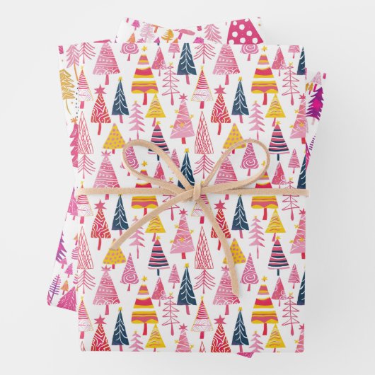 Feuille De Papier Cadeau Motif d'arbre de Noël à bonbons (En situation)