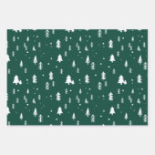 Feuille De Papier Cadeau Motif d'arbre de Noël blanc amusant (Devant)