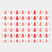Feuille De Papier Cadeau Motif d'arbre de Noël rose (Devant)