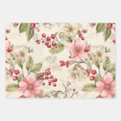 Feuille De Papier Cadeau Motif d'arbre rose vintage (Devant 2)