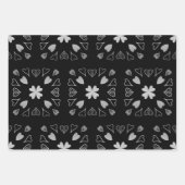 Feuille De Papier Cadeau Motif d'argent noir (Devant 3)